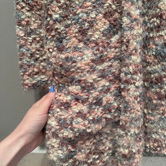 Lovestitch Colorful Speckled Knit Cardigan Sweater Size Medium/Large Hooded - Picture 5 of 7